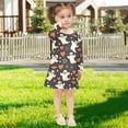thumbnail image 5 of Girls' long-sleeved dress Halloween Ghost Stars Girls' A-line dress with ribbed cuffs Soft and comfortable, 5 of 6