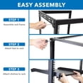 thumbnail image 5 of Mount-It! 20U 17" Black Steel Open Frame Server Rack with Adjustable Feet and Two Shelves, 5 of 9