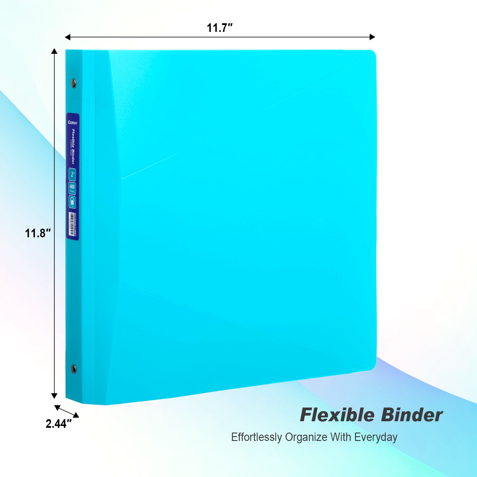 Comix 2 inch 3-ring Binder with Pockets, Round Ring, 450 Sheets, 4-Pack Assorted Color