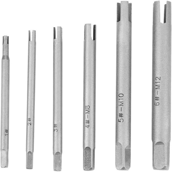 Tap Extractor 6Pcs M4-M12 Screw Tap Extractor Set Steel Stripped Screw Remover Broken Head Taps Remover Screw Extractor Set