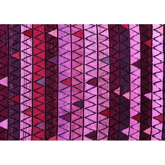Ahgly Company Indoor Rectangle Oriental Pink Modern Area Rugs, 2' x 4'