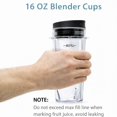thumbnail image 3 of 16oz Blender Cup Compatible with Ninja Blender BL660 BL740 BL770 BL780 BL810 QB3000, Single Serve Cup with Sip & Seal Lids for Nutri Ninja Replacement Parts, 3 of 6