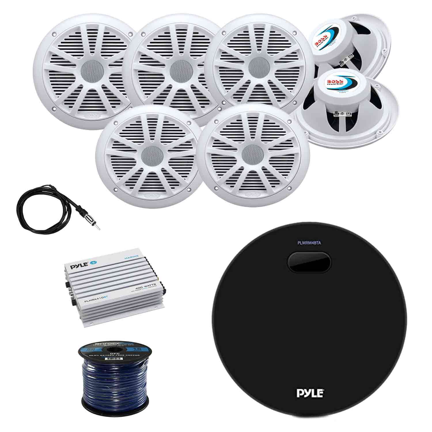 Pyle Marine Bluetooth Water Resistant Amplifier Receiver with Boss