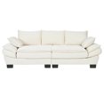 thumbnail image 2 of Harper & Bright Designs Corduroy Loveseat Couch for Small Spaces, Modern 2 Seater Curved Sofa with 2 Decorative Throw Pillows for Living Room Apartment, Beige, 2 of 17