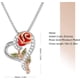 thumbnail image 4 of Collar de rosa para mujer 5A amor corazón colgante collar joyería, 4 of 5