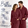thumbnail image 6 of Dan River Bathrobe for Men and Women One Size Lightweight Cotton Terry Cloth Robe - Pomegranate, 6 of 10
