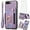 Purple, variant on Phone Case for iPhone 7plus 8plus 7/8 Plus Wallet Cover with Screen Protector and Wrist Strap Lanyard RFID Card Holder Ring Stand Cell Accessories i Phone7s 7s + 7+ 8s 8+ Phones8 7p 8p Women Men Black