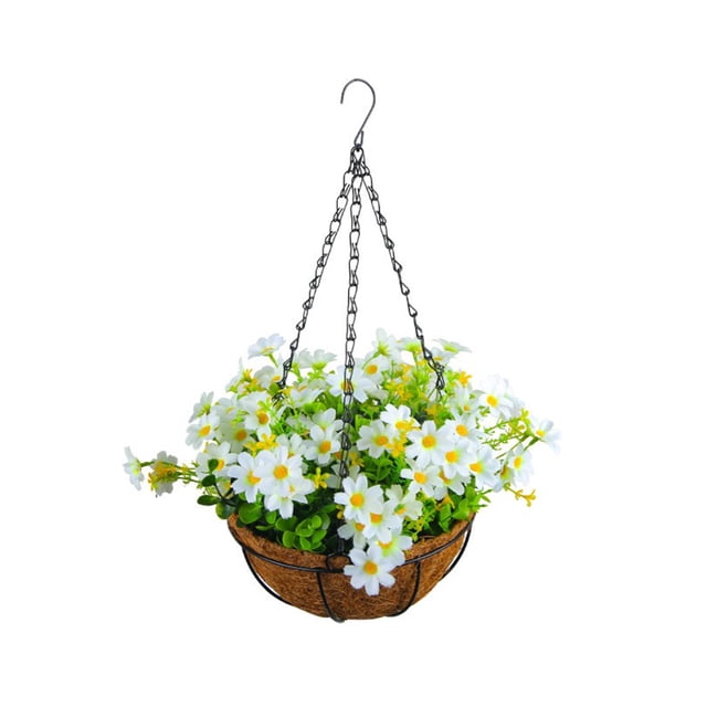 Ounissouiy Decoración de lavabo colgante de hierro de primera calidad, flores y plantas de imitación de belleza duradera, cestas colgantes, Type2 NO2