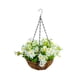 thumbnail image 1 of Advancent Decoración de lavabo colgante de hierro de primera calidad, flores y plantas de imitación de belleza duradera, cestas colgantes, Flores artificiales flor blanca U3-1, 1 of 6