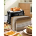 thumbnail image 4 of Brown Beige Toaster Cover 2 Slice, Small Kitchen Appliance Covers, Farmhouse Vintage Gradient Wooden Grain Toaster Oven Cover with Loop, Bread Machine Cover Polyester Dust Cover Protection, 4 of 4