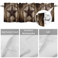 thumbnail image 3 of Western Star Retro Kitchen Valances for Windows, Small Valance Curtains Rod Pocket Window Treatments Vintage Brown Wood Barn Window Valances for Living Room Bathroom Bedroom 54"x18", 3 of 9