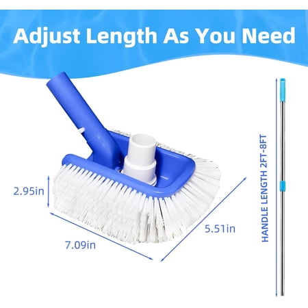 Pool Brush Head with Pool Vacuum Head for Inground & Above Ground Pools Round Heavy Duty Scrubber Pool Broom Cleaning Nylon Brush with 1/4 or 1/2 Swivel Hose Connection No Pole$$Garden & Patio Pool Brush Head with Pool Vacuum Head for Inground & Above Ground Pools Round Heavy Duty Scrubber Pool Broom Cleaning Nylon Brush with 1/4 or 1/2 Swivel Hose Connection No Pole$$Garden & Patio