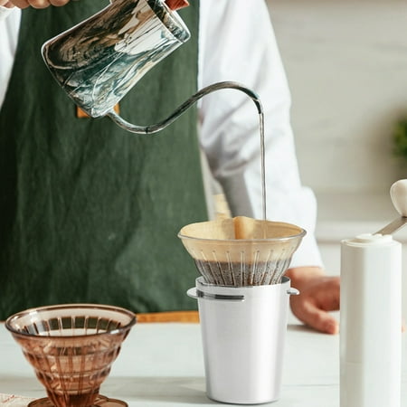 

Stainless Steel Dosing Cup Coffee Sniffing Mug Powder Feeder for Espresso Machine Portafilter Coffee Tamper(51mm Silver)