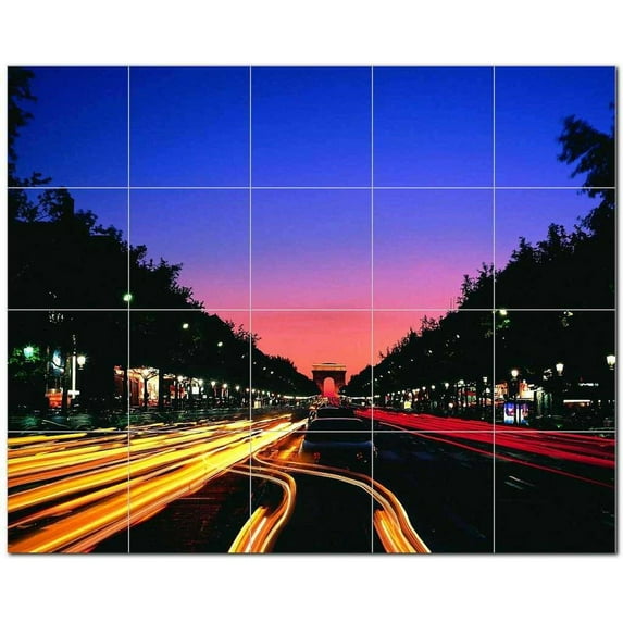 City Picture Ceramic Tile Mural Kitchen Backsplash Bathroom Shower, 404501-L54