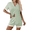 Light Green, variant on EKOUAER Womens Button Down Pajamas Set Color Block Short Sleeve Sleepwear Summer Soft 2 Piece Lounge Sets