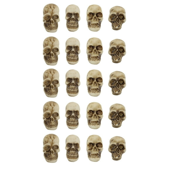 WINDLAND 20Pcs Mini Skulls Decor Resin Skull Head Halloween Realistic Small Skeleton Head