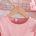 thumbnail image 5 of HOMADLES Toddler Girls Dress Crewneck Long Sleeve Solid Kid Girls Clothing Leisure Layered Dress Pink 18 Months, 5 of 9