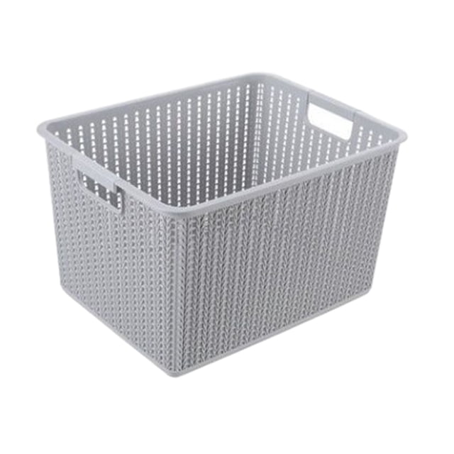 Caja de plástico Yuarrent organizador de almacenamiento apilable gris L