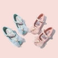 thumbnail image 4 of Otqutp Children Breathable Shoes Children's Leather Shoes Female Spring and Autumn Princess Shoes Glitter Blue Flat Single Shoes, 4 of 6