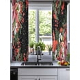 thumbnail image 2 of Cardinal Bird Sheer Curtains 54 Inch Length 2 Panels Set for Living Room/Bedroom, Winter Poinsettia Pine Cones Berry Black Kitchen Curtains Grommet Semi-Sheer Curtains Window Treatments 42"x54"x2, 2 of 7