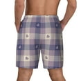 thumbnail image 4 of Balery Heart Check Plaid Mens Swim Trunks Swim Shorts for Men Quick Dry Inseam Beach Shorts with Compression Liner Pocket-Large, 4 of 9