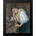 thumbnail image 2 of Cezanne, Paul 12x14 Black Modern Framed Museum Art Print Titled - Young Italian Woman at a Table, 2 of 5