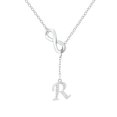 thumbnail image 1 of SIfdSeng Collier Initiale en Argent à Pompon en Forme de 8 pour Femmes Colliers en Argent pour Femmes A Z 26 Colliers Initiales Alphabet pour Adolescentes Bijoux, 1 of 3