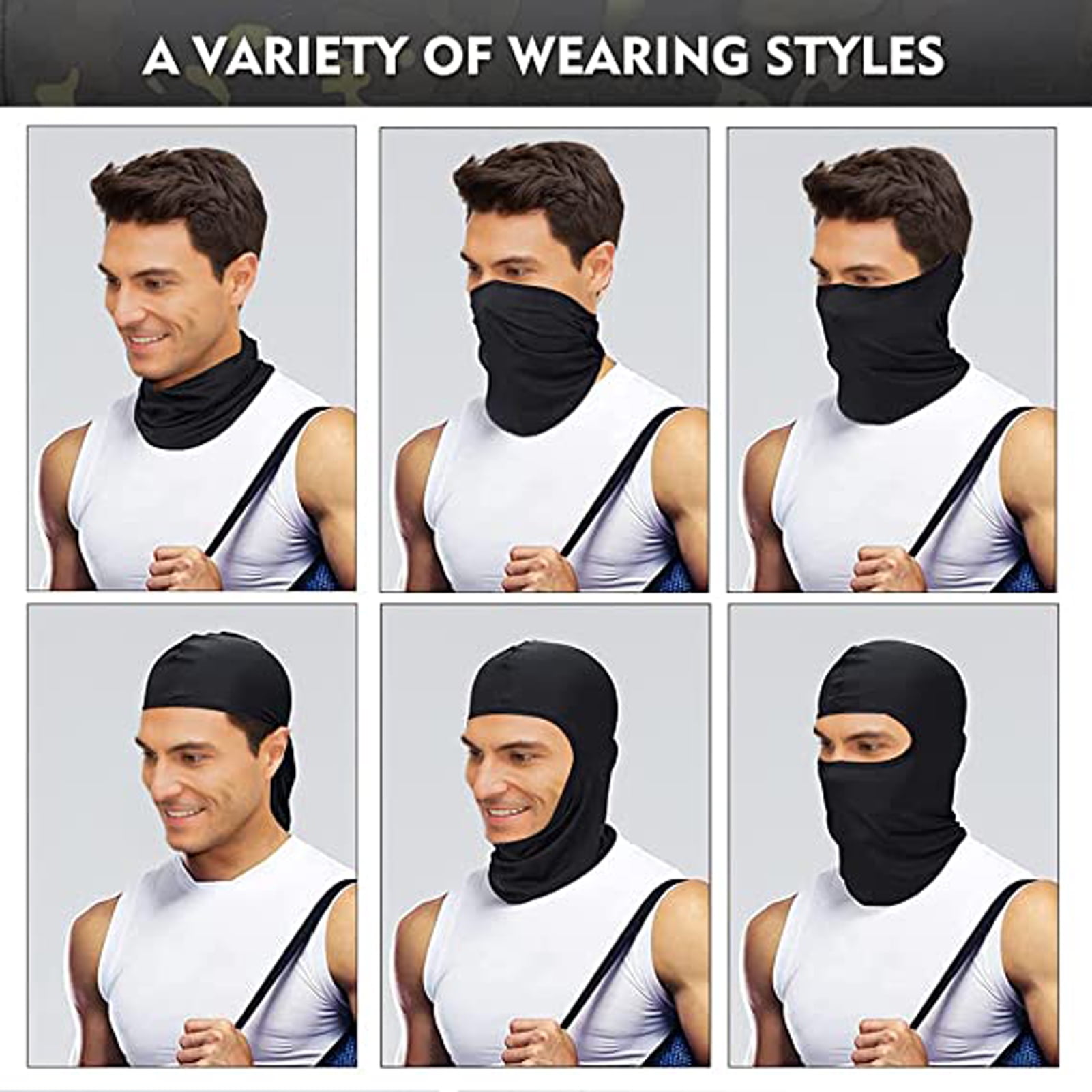 Bobasndm 3 Pack Balaclava Face Mask Camouflage Men Camo Balaclava Motorcycle Face Cover Hunting Balaclava Sun Protection Face Cover