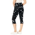 thumbnail image 2 of Woman Within Plus Size Stretch-Cotton Knit Pull-On Printed Pocket Capri Leggings, 2 of 4