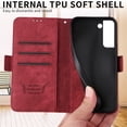 thumbnail image 6 of Allytech for Samsung Galaxy S22 5G Phone Case, Premium PU Leather Card Holder RFID Blocking Shockproof Kickstand Flip Magnetic Closure Slim Wallet Protective Case Cover for Samsung S22 Phone, Red, 6 of 10