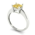 thumbnail image 2 of 1.5 ctw Solitaire Anniversary Ring for Women | Cushion Cut Natural Citrine | Hyperallergenic Solid 18K White Gold, 2 of 5