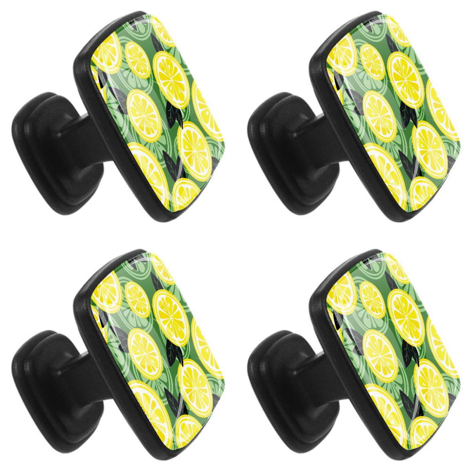 4 Pcs Square Cabinet Handle Cupboard Knob Drawer Pulls Handle Lemon Drawer Knobs with Screws Furniture Decoration