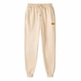 thumbnail image 2 of BiZtdJrK Mens Casual Elastic Bottom Joggers Pants Fall Winter Gym Athletic Fleece Sweatpants Solid Color Drawstring Lounge Trousers with Pockets, Beige, XXXL, 2 of 4