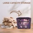 thumbnail image 4 of Yuyamidu Purple Hummingbird Fabric Laundry Basket with Front Pocket Quilted Laundry Basket Foldable Nursery Hamper Large Capacity Car Storage Basket for Home Organization, 4 of 6