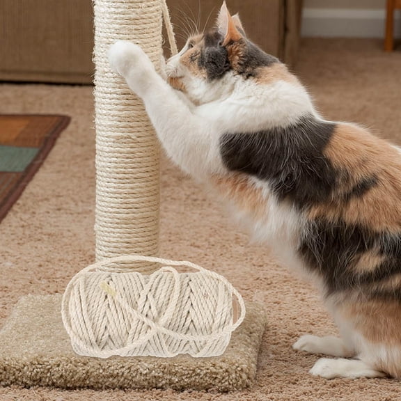TABLZONE Multi Function White Sisal Rope for Cat Tree Scratch Post and Home Decoration