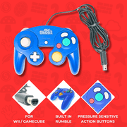 Old Skool Wired GameCube / Wii Compatible Controller - Blue Special Edition