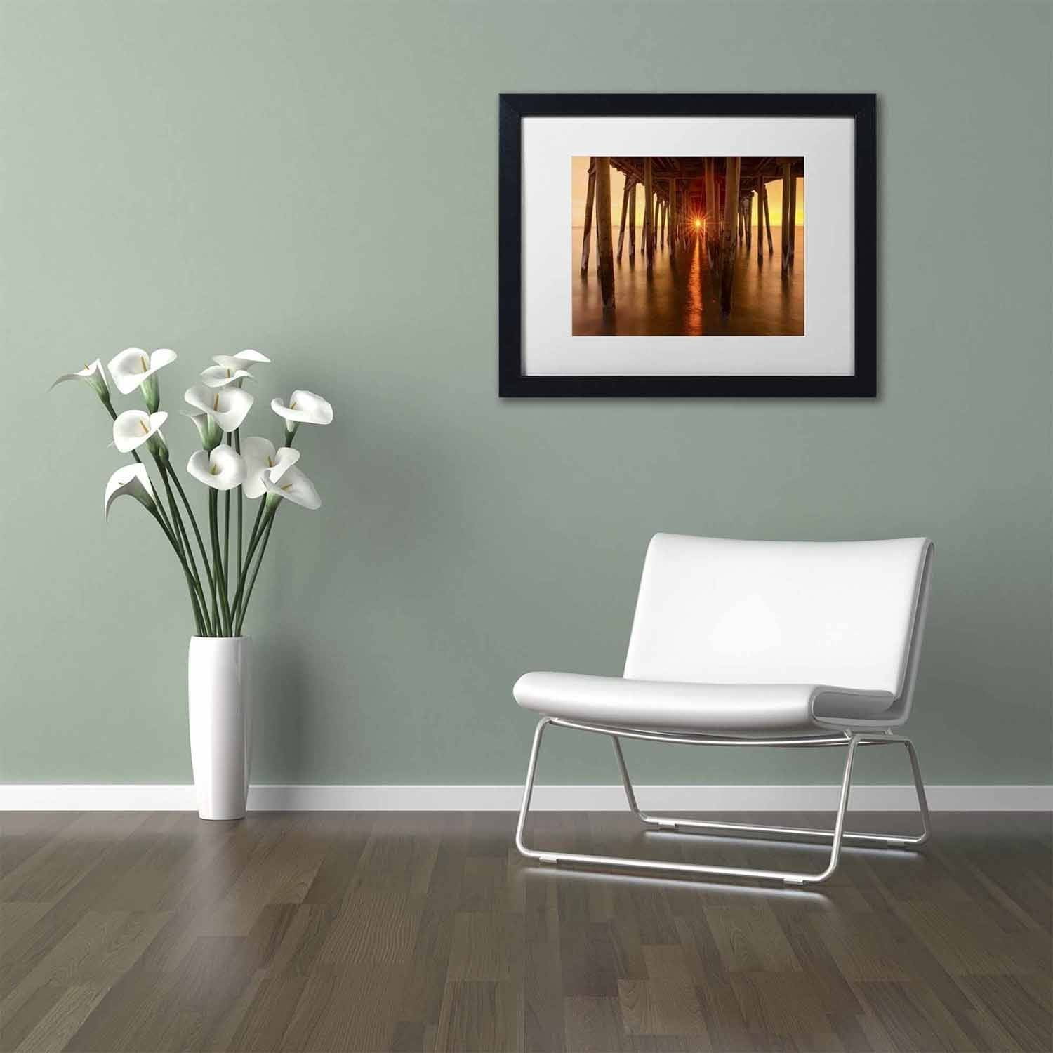 Trademark Fine Art 'Under the Pier' Canvas Art by Michael Blanchette Photography, White Matte, Black Frame