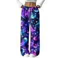 thumbnail image 2 of BFRGSIJ Halloween Lounge Pants for Women Soft Fleece Baggy Wide Leg Sleep Pajamas Spooky Season Festive Casual Fall Sleepwear 2XL, 2 of 7