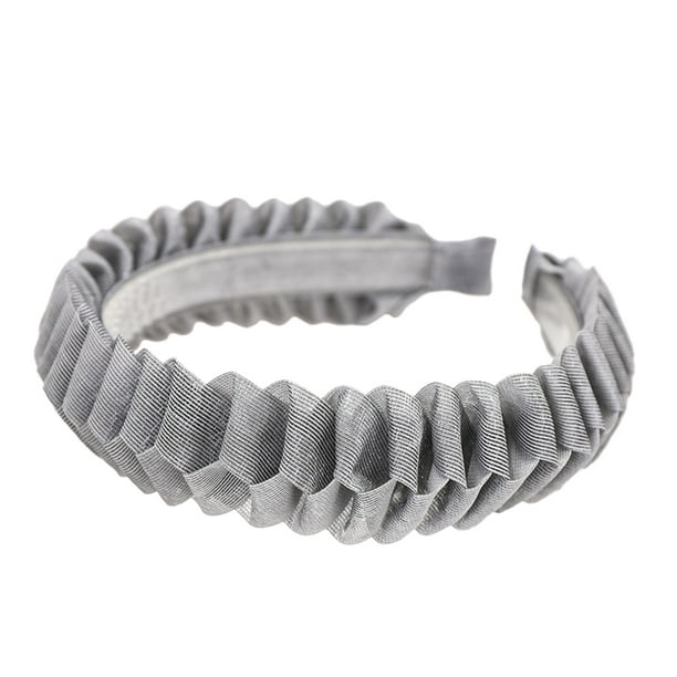 1 broche de tela para el pelo, color liso, con nudo cruzado, accesorio para el cabello para niñas (gris)