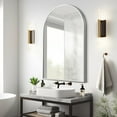 thumbnail image 4 of MAYEERTY 36×24in Modern Arched Aluminum Alloy Silver Framed Hanging Mirror, Wall-Mounted for Vanity & Sink, 4 of 10
