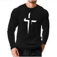 thumbnail image 3 of VBTAPA Men's Jesus Cross T Shirts Christian Religious Bible Tees Fashion Casual Long Sleeve Graphic Print Tops Big and Tall Streetwear Tees Black XXL, 3 of 6