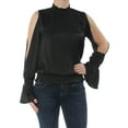 thumbnail image 3 of BAR III $59 Womens New 1507 Black Pleated Slit Sleeve Long Sleeve Top XS B+B, 3 of 4