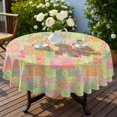 thumbnail image 4 of Pioneer Flower Floral Print Pattern Round Tablecloth 60 X 60 Inch, Wrinkle Resistant Wipeable Table Cloth for Kitchen Dining Picnic Patio Party, 4 of 6