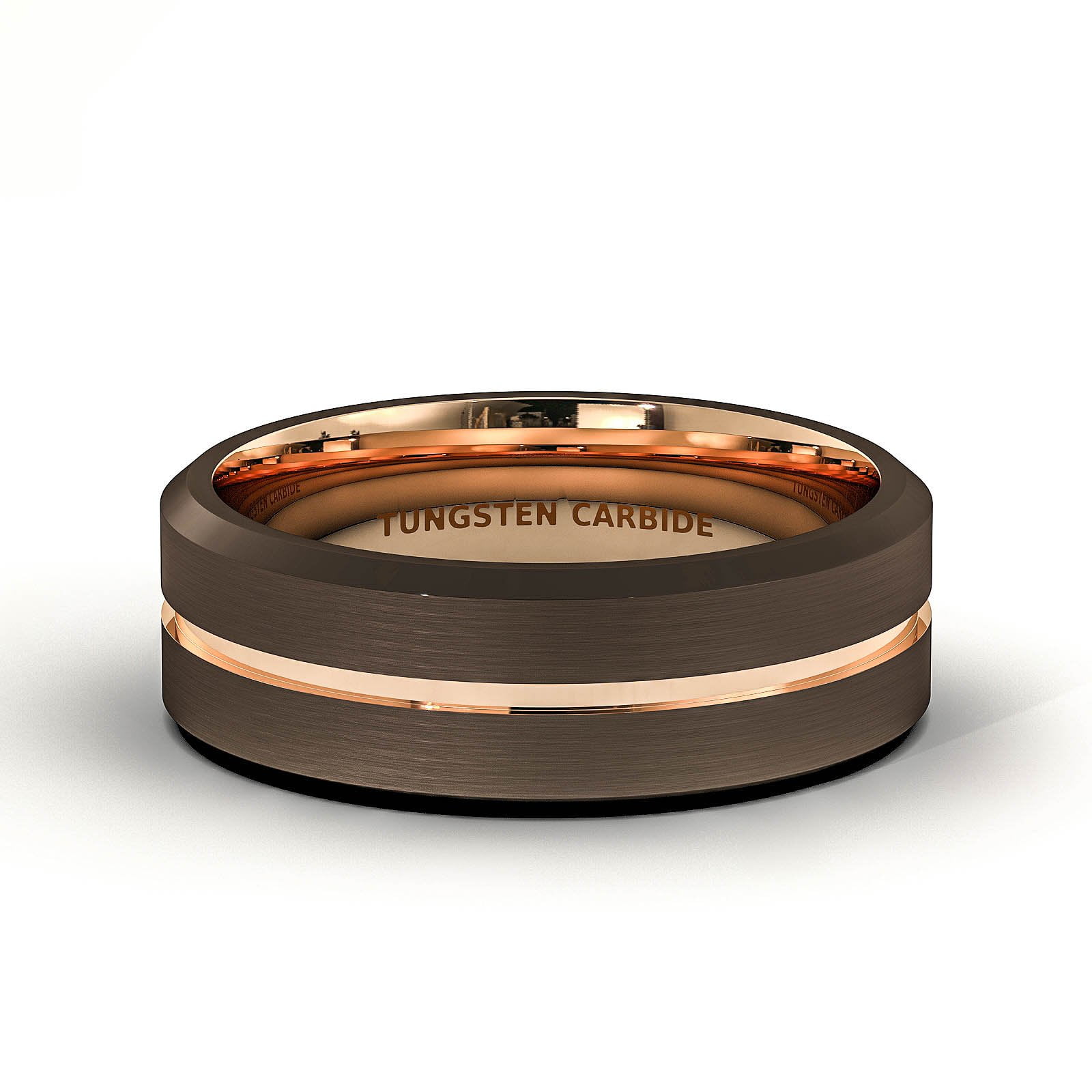 Rose Gold Wedding Bands Womens Ring Couples Ring Mocha Brown /& Rose Gold Ring Mens Wedding Band Brown Tungsten Wedding Band Mens Ring
