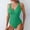 Green, variant on Women One Piece Swimsuit Trendy Casual Summer Solid Ribbed Monokini Swimwear Classic V Neck Low Back Bathing Suit Green 8