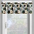 thumbnail image 3 of Ambesonne Retro Valance & Curtain 3 Pcs Set, Geometric and Floral Print, 55"x45", Charcoal Grey Evergreen, 3 of 7