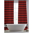 thumbnail image 5 of Red Black Plaid Sheer Curtains 84 Inch Length 2 Panels Set for Living Room/Bedroom, Country Vintage Bear Buffalo Gingham Curtain Sheers Drapes Rod Pocket Curtains Window Treatment Set 52''x84''x2, 5 of 7