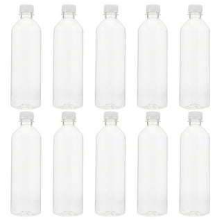 All About Juicing Clear Glass Water Bottles Set - 6 Pack Wide Mouth with Lids for Juice, Smoothies, Beverage Storage - 16 oz, du
