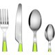thumbnail image 4 of Cutlery Set of 16, Stainless Steel with Color Handles - 4 Forks, 4 Dinner Knives, 4 Dinner Spoons, 4 Teaspoons - EX07 (Green x 16), 4 of 5