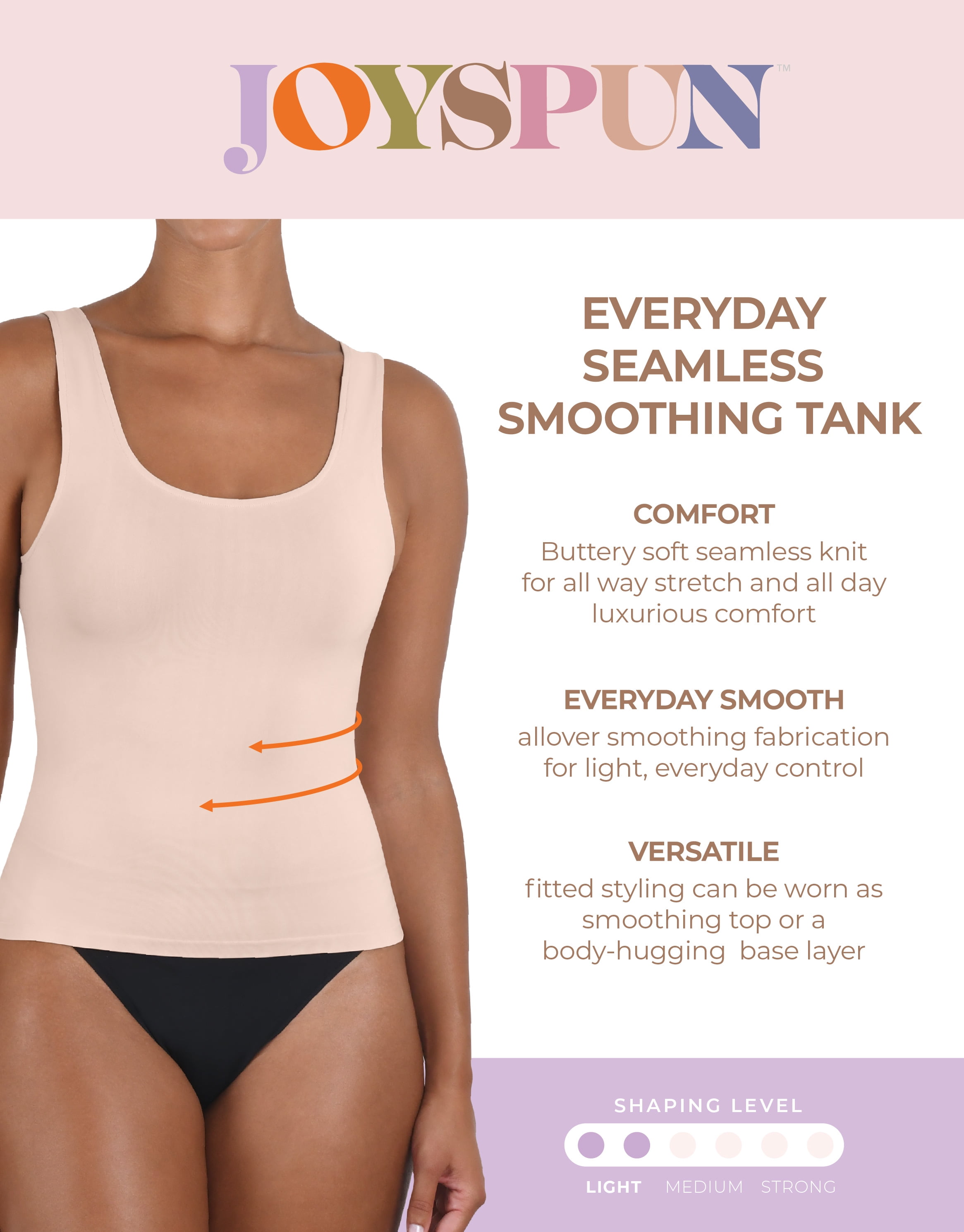 Joyspun Women's Everyday Seamless Tank, Sizes S-XXXL